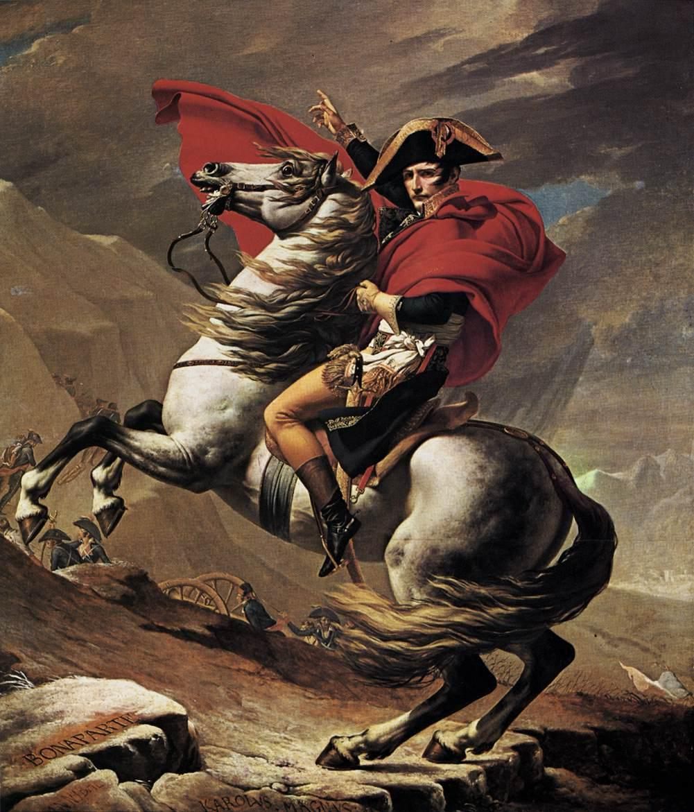 Jacques-Louis David Napoleon crossing the Alps